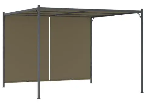 Pergolă grădină cu acoperiș retractabil gri taupe 3x3m 180 g/m² - 1/5