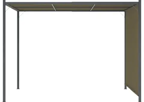 Pergolă grădină cu acoperiș retractabil gri taupe 3x3m 180 g/m² - 3/5