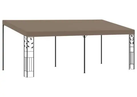 Pavilion montat de perete, gri taupe, 6 x 3 x 2,5 m - 1/5