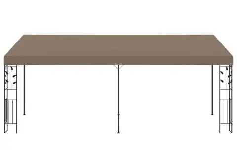 Pavilion montat de perete, gri taupe, 6 x 3 x 2,5 m - 2/5