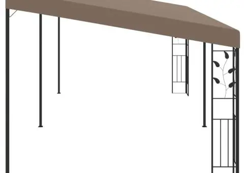 Pavilion montat de perete, gri taupe, 6 x 3 x 2,5 m - 3/5