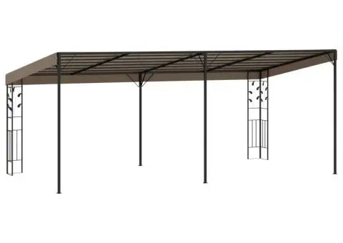 Pavilion montat de perete, gri taupe, 6 x 3 x 2,5 m - 4/5