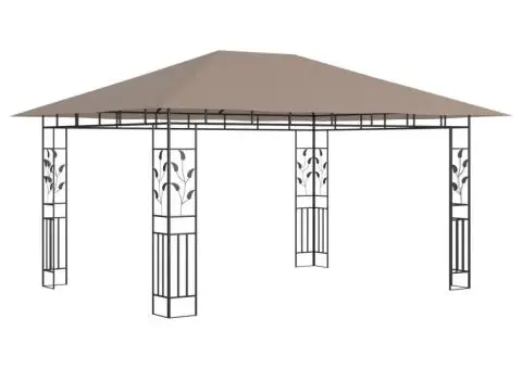 Pavilion cu plasă anti-țânțari, gri taupe, 4x3x2,73 m, 180 g/m² - 2/5