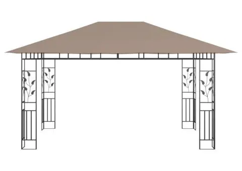 Pavilion cu plasă anti-țânțari, gri taupe, 4x3x2,73 m, 180 g/m² - 3/5