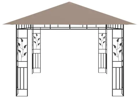 Pavilion cu plasă anti-țânțari, gri taupe, 4x3x2,73 m, 180 g/m² - 4/5