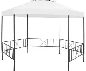 vidaXL Pavilion de grădină, alb, 323 x 275 x 265 cm, 180 g/m²