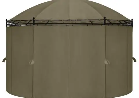 Pavilion cu perdele, gri taupe, 520x349x255 cm, 180 g/m² - 3/5