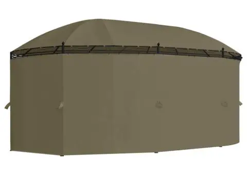Pavilion cu perdele, gri taupe, 520x349x255 cm, 180 g/m² - 4/5