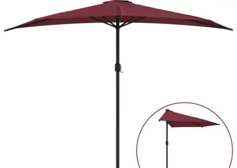 Umbrelă de balcon, tijă aluminiu bordo 300x155x223cm semirotund - 2/5