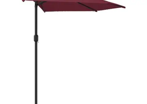 Umbrelă de balcon, tijă aluminiu bordo 300x155x223cm semirotund - 4/5
