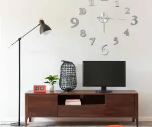 vidaXL Ceas de perete 3D, argintiu, 100 cm, XXL, design modern