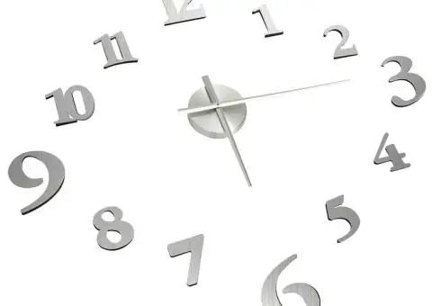 Ceas de perete 3D, argintiu, 100 cm, XXL, design modern - 3/5