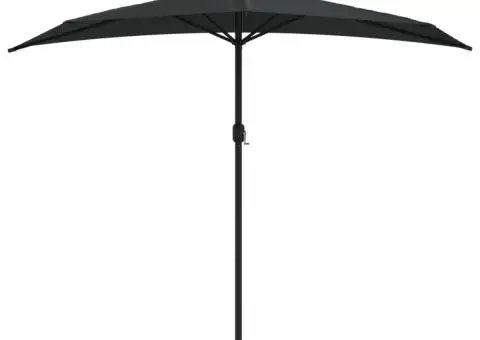 Umbrelă de balcon tijă aluminiu negru 270x144x222cm semicerc - 3/5