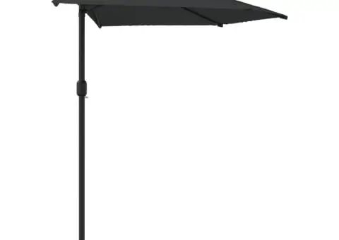 Umbrelă de balcon tijă aluminiu negru 270x144x222cm semicerc - 4/5