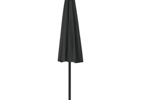 Umbrelă de balcon tijă aluminiu negru 270x144x222cm semicerc - 5/5