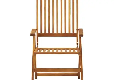 Scaune de grădină rabatabile, 2 buc., lemn masiv de acacia - 2/5