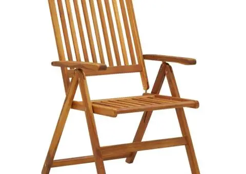 Scaune de grădină rabatabile, 2 buc., lemn masiv de acacia - 3/5