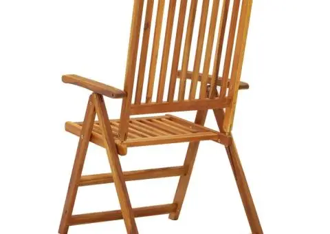 Scaune de grădină rabatabile, 2 buc., lemn masiv de acacia - 4/5