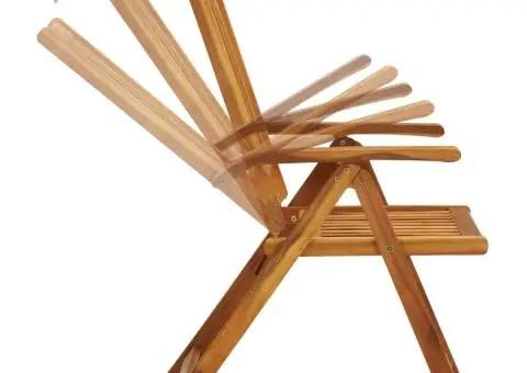 Scaune de grădină rabatabile, 2 buc., lemn masiv de acacia - 5/5