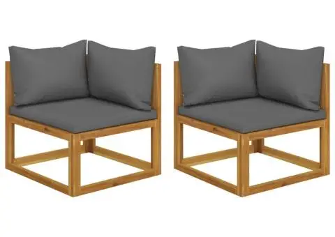 Canapele de colț modulare cu perne, 2 buc., gri închis - 1/5