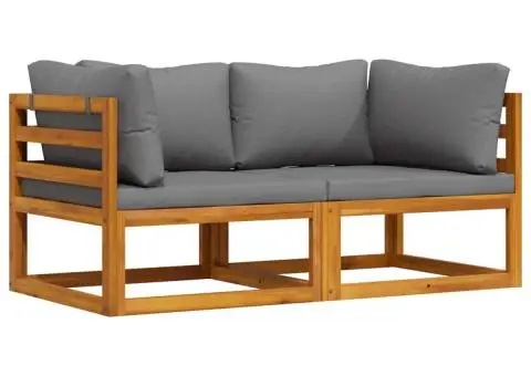 Canapele de colț modulare cu perne, 2 buc., gri închis - 3/5