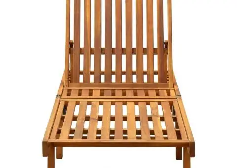 Șezlong de plajă, lemn masiv de acacia - 2/5