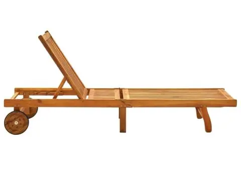 Șezlong de plajă, lemn masiv de acacia - 4/5