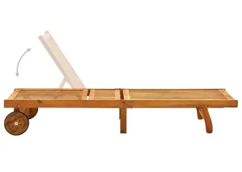 Șezlong de plajă, lemn masiv de acacia - 5/5