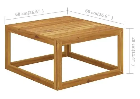 Taburet de picioare, cu pernă alb crem, lemn masiv de acacia - 5/5