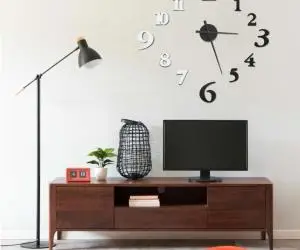 vidaXL Ceas de perete 3D design modern, negru & alb, 100 cm, XXL