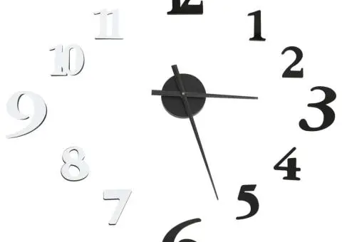 Ceas de perete 3D design modern, negru & alb, 100 cm, XXL - 2/5