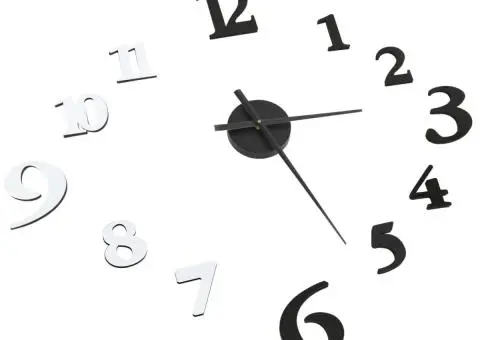 Ceas de perete 3D design modern, negru & alb, 100 cm, XXL - 3/5