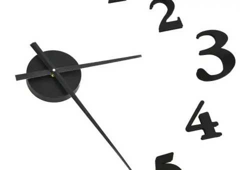 Ceas de perete 3D design modern, negru & alb, 100 cm, XXL - 4/5