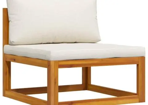 Set canapea de grădină cu perne, 2 piese, lemn masiv de acacia - 4/5