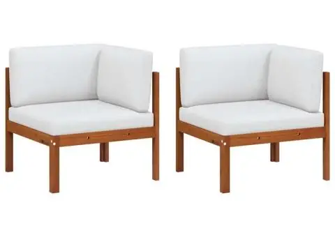 Canapea de colț de grădină, 2 buc., cu perne, lemn de salcâm și frânghie - 2/5