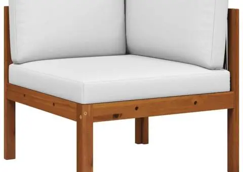 Canapea de colț de grădină, 2 buc., cu perne, lemn de salcâm și frânghie - 4/5