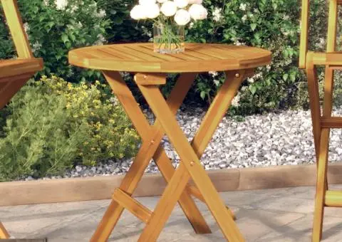 Masă de bistro, Ø46x47 cm, lemn masiv de acacia - 1/5