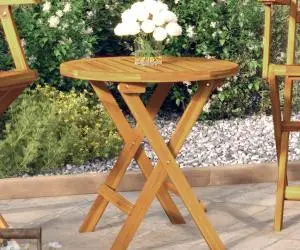 vidaXL Masă de bistro, Ø46x47 cm, lemn masiv de acacia