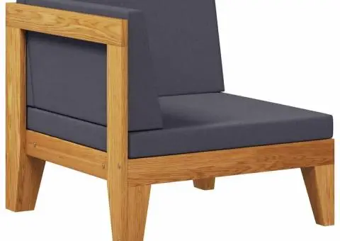 Canapea de colț modulară, perne gri închis, lemn masiv acacia - 2/5