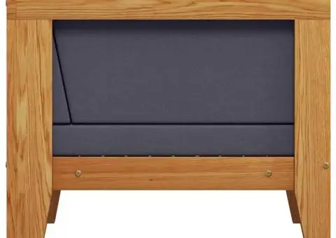 Canapea de colț modulară, perne gri închis, lemn masiv acacia - 4/5