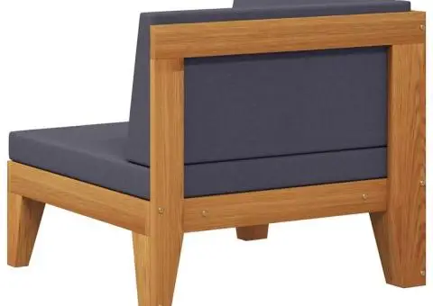 Canapea de colț modulară, perne gri închis, lemn masiv acacia - 5/5