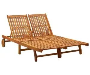 vidaXL Șezlong, 2 persoane, lemn masiv de acacia