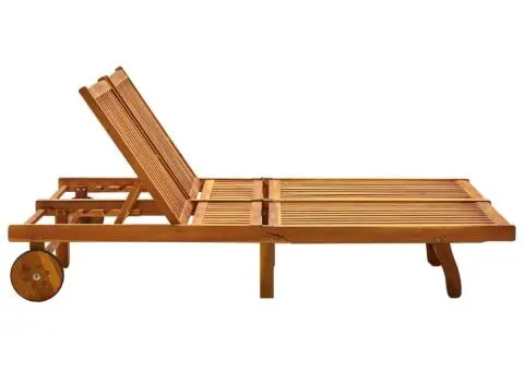 Șezlong, 2 persoane, lemn masiv de acacia - 4/5