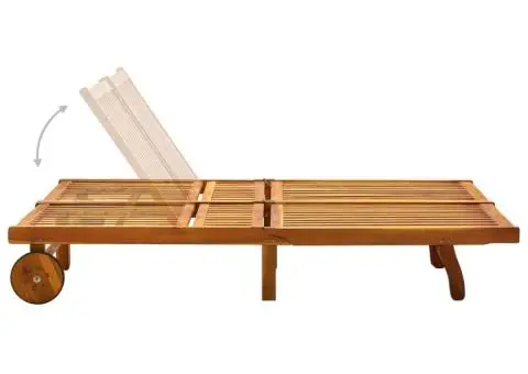 Șezlong, 2 persoane, lemn masiv de acacia - 5/5
