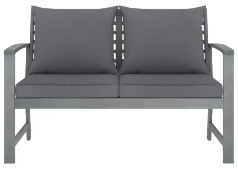 Set mobilier de grădină cu perne, 4 piese, lemn masiv de acacia - 4/5