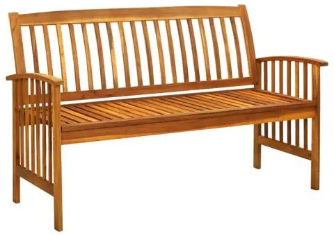 Bancă de grădină cu pernă, 147 cm, lemn masiv de acacia - 2/5