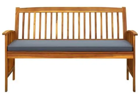 Bancă de grădină cu pernă, 147 cm, lemn masiv de acacia - 3/5