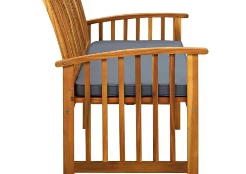 Bancă de grădină cu pernă, 147 cm, lemn masiv de acacia - 4/5