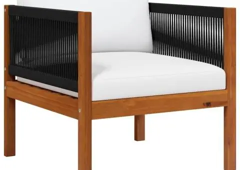 Scaun de grădină cu pernă, lemn masiv de acacia - 2/5