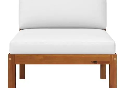 Set fotoliu de grădină 2 piese cu perne din lemn de salcâm și frânghie - 4/5